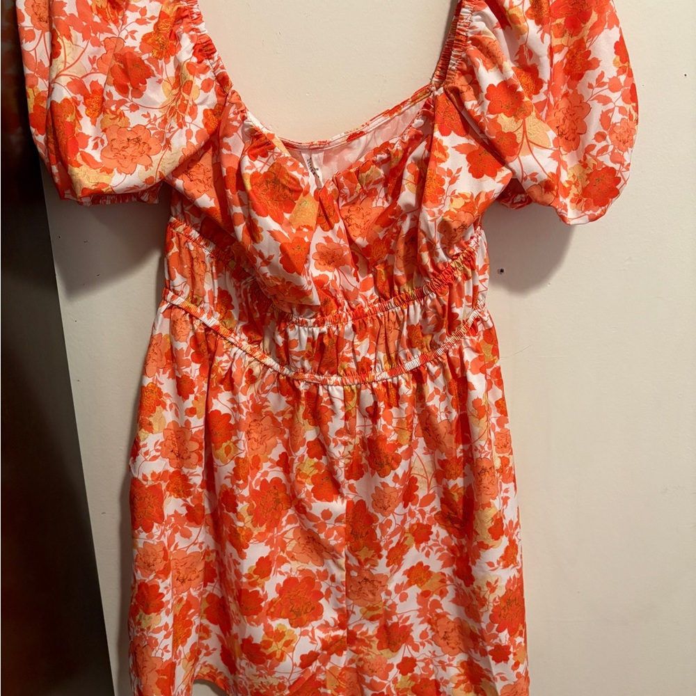 Floral Puff Sleeve Romper